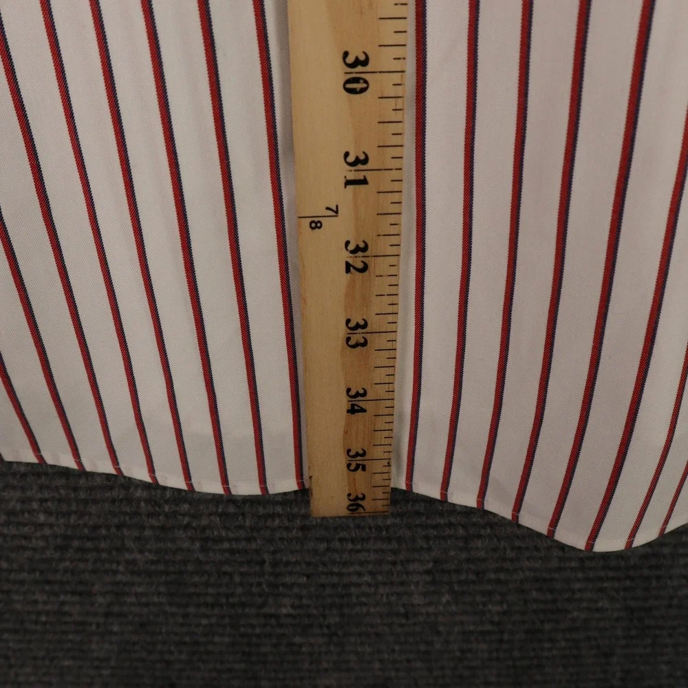 Ralph‎ Lauren Blake Mens 16 32 Button Down Oxford Shirt White Red Blue Stripe